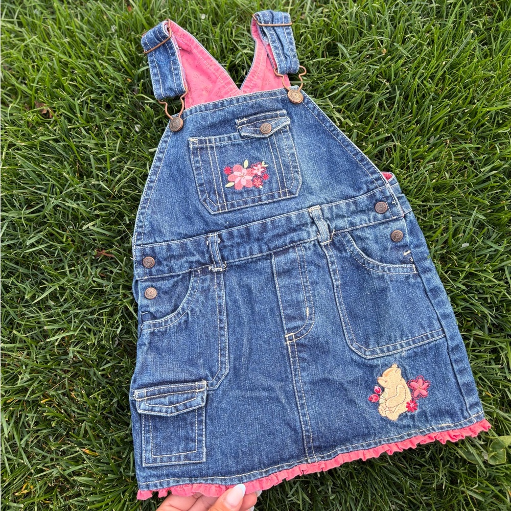 Vintage Classic Pooh 24months Denim Overall Dress